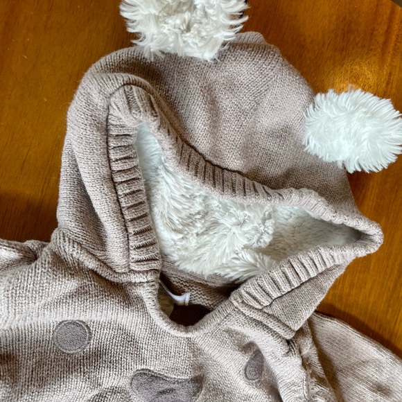 Teddybear 2 piece baby set 0-3 First Impressions Fuzzy Teddy Brown Winter - Picture 3 of 5